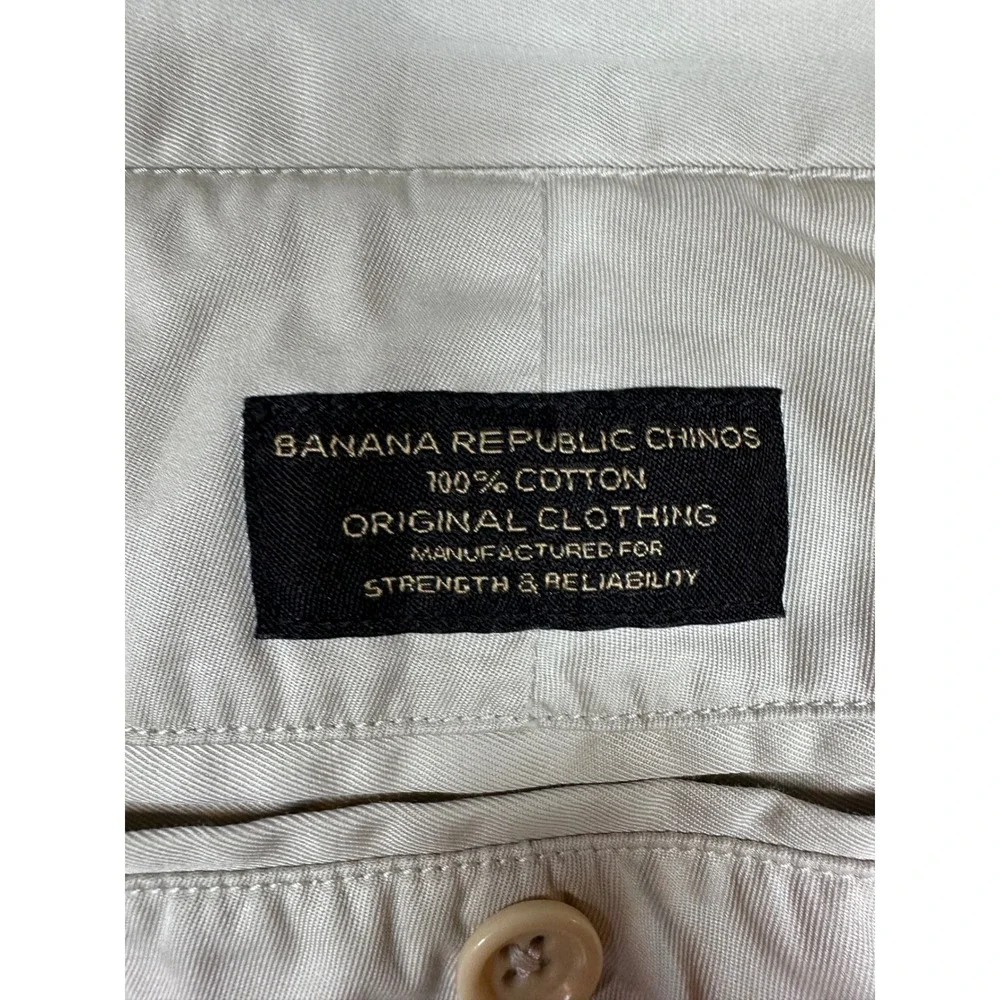 Banana Republic Hacking Chinos Mens 36R Light Khaki Beige 100% Cotton Pants